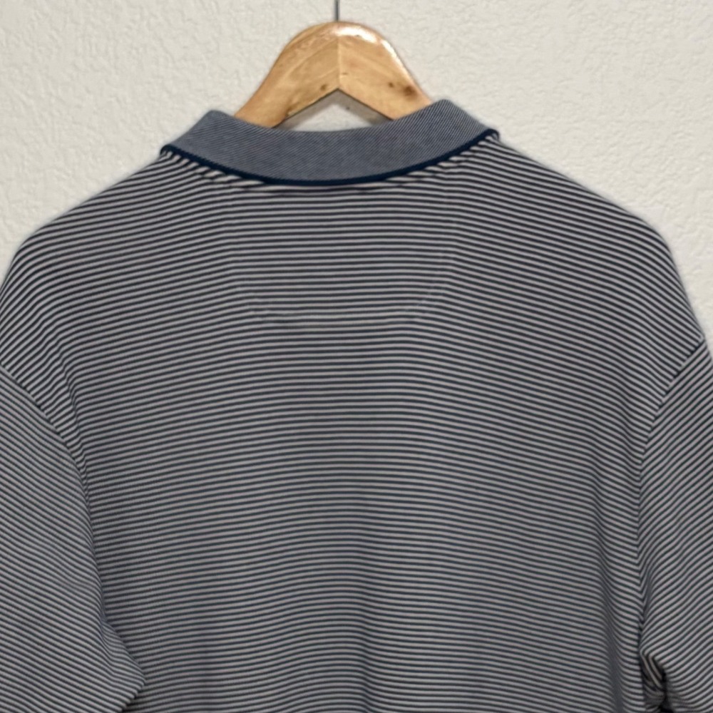 Tommy Bahama Mens XL Polo Shirt Navy Blue White Striped Marlin Logo Short Sleeve - Picture 6 of 6